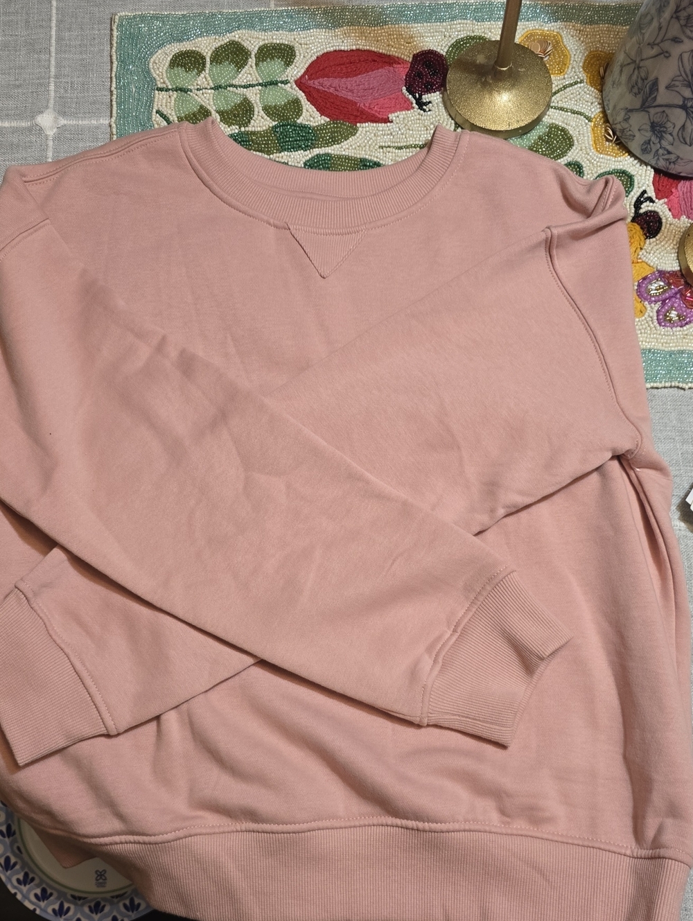 Girl's Rumi + Ryder Crewneck Sweatshirt in Dusty Pink